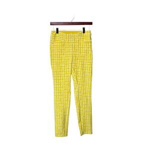 RLX Ralph Lauren Gingham Eagle Slim Golf Pants Yellow White Size 0 Colorful